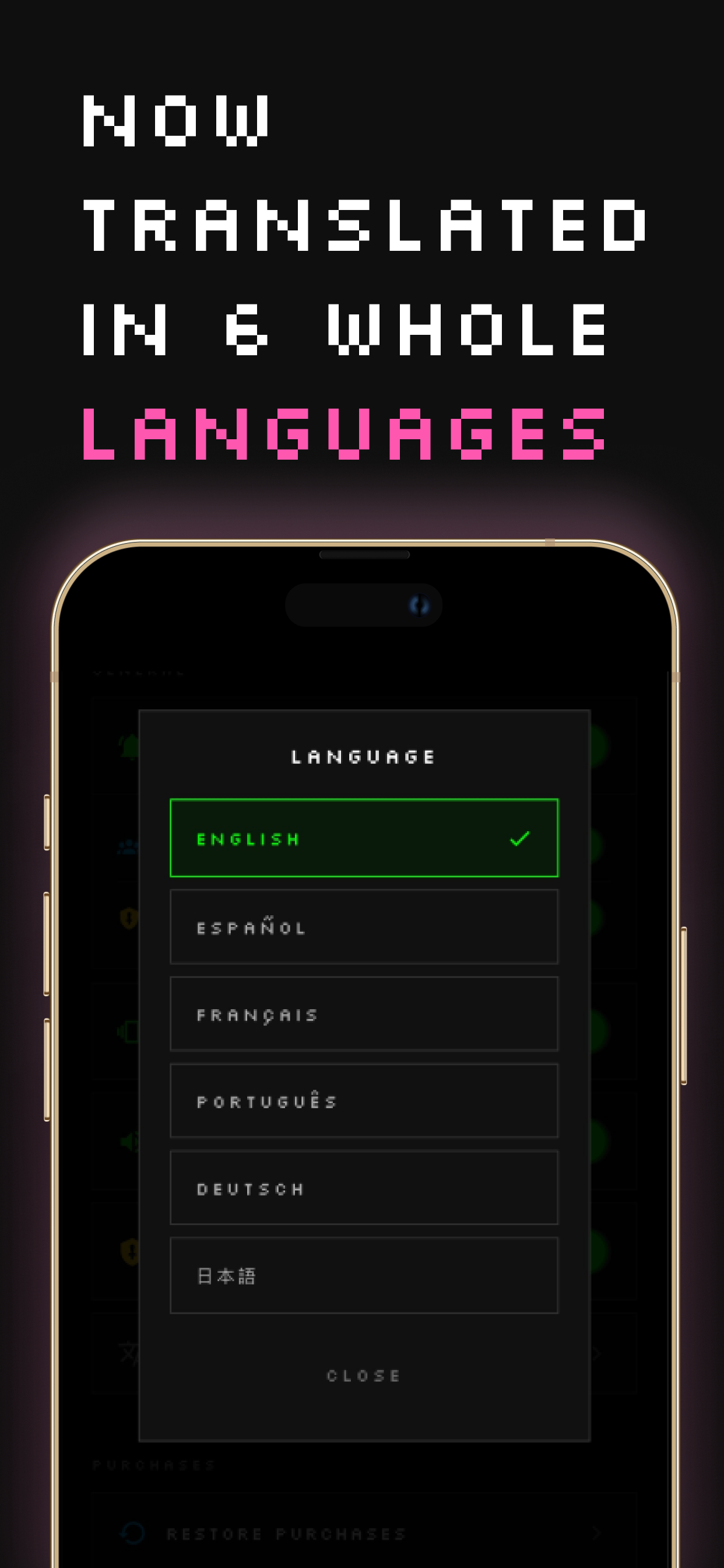 SideQuest languages screenshot